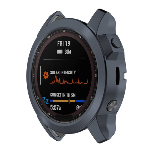 For Garmin Fenix 7S Pro Half Package Electroplated TPU Watch Protective Case(Grey) - Watch Cases by PMC Jewellery | Online Shopping South Africa | PMC Jewellery