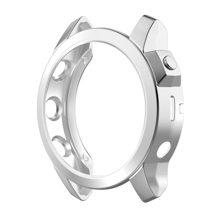 For Garmin Fenix 7S Pro Half Package Electroplated TPU Watch Protective Case(Sliver) - Watch Cases by PMC TechLife | Online Shopping South Africa | PMC TechLife