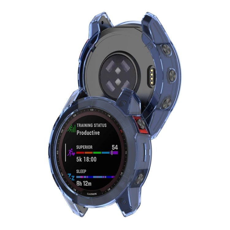 For Garmin Epix Pro 51mm Half-Package TPU Watch Protective Case(Transparent Blue) - Watch Cases by PMC TechLife | Online Shopping South Africa | PMC TechLife | Buy Now Pay Later Mobicred