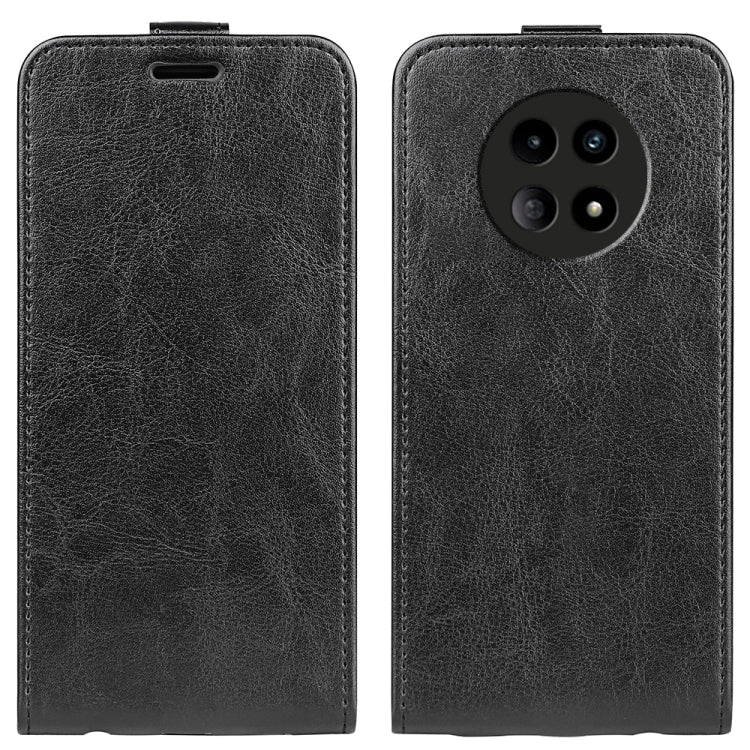 For Realme 12 5G R64 Texture Single Vertical Flip Leather Phone Case(Black) - Realme Cases by PMC Jewellery | Online Shopping South Africa | PMC Jewellery | Buy Now Pay Later Mobicred
