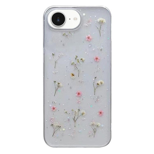 For iPhone 16e Gypsophila Flowers Pattern TPU Protective Phone Case(Pink) - iPhone 16e Cases by PMC Jewellery | Online Shopping South Africa | PMC Jewellery | Buy Now Pay Later Mobicred