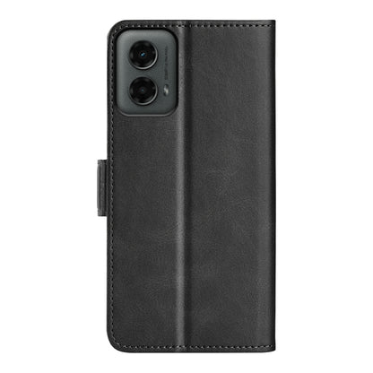 For Motorola Moto G 5G 2024 Dual-side Magnetic Buckle Horizontal Flip Leather Phone Case(Black) - Motorola Cases by PMC Jewellery | Online Shopping South Africa | PMC Jewellery | Buy Now Pay Later Mobicred