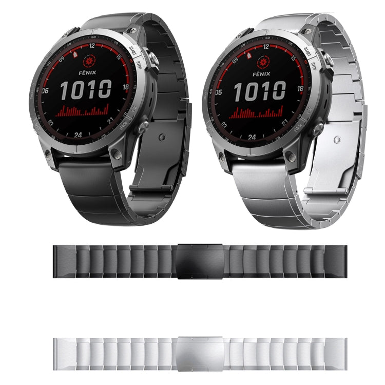 For Garmin Fenix 7 Sapphire Solar 22mm Titanium Alloy Quick Release Watch Band(Sliver) - Watch Bands by PMC Jewellery | Online Shopping South Africa | PMC Jewellery