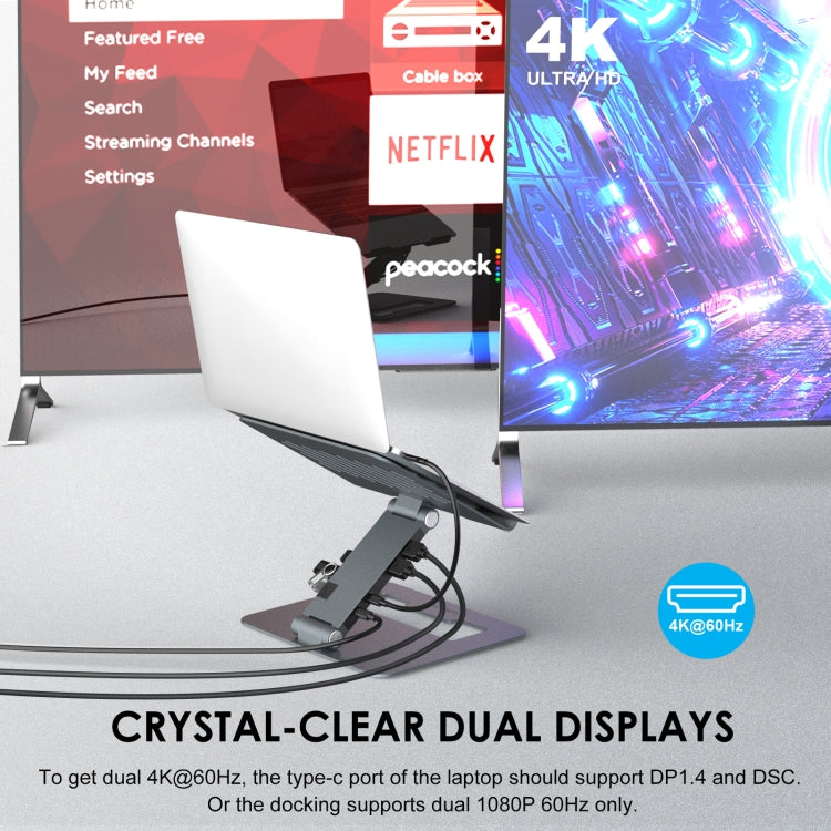 Wavlink UMD07 Adjustable Aluminum Ergonomic Portable Laptop Stand Type-C Docking Station - free shipping - PMC Jewellery - Order now!