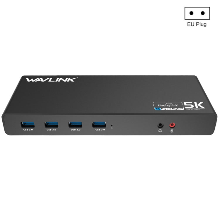 Wavlink UG69DK1 5K Type-C Dual Display USB 3.0 Video Gigabit Ethernet HDMI Docking Station, Plug:EU Plug - free shipping - PMC TechLife - Order now!