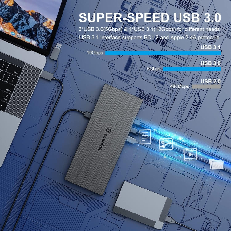 Wavlink UG69PD8 100W PD 18 in 1 Type-C Dock Compatible Type-C Universal Docking Station, Plug:AU Plug - free shipping - PMc TechLife - Order now!