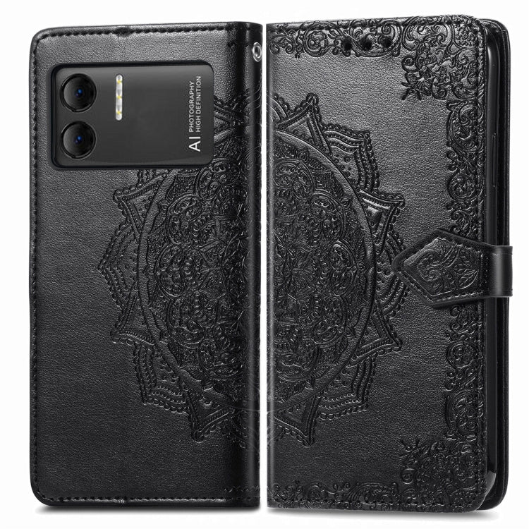 For DOOGEE X98 Pro / X98 Mandala Flower Embossed Leather Phone Case(Black) - Doogee Cases by PMC Jewellery | Online Shopping South Africa | PMC Jewellery | Buy Now Pay Later Mobicred