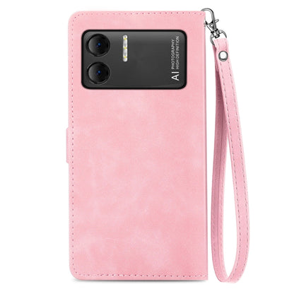 For DOOGEE X98 Pro / X98 Embossed Flower Zipper Leather Phone Case(Pink) - Doogee Cases by PMC Jewellery | Online Shopping South Africa | PMC Jewellery | Buy Now Pay Later Mobicred