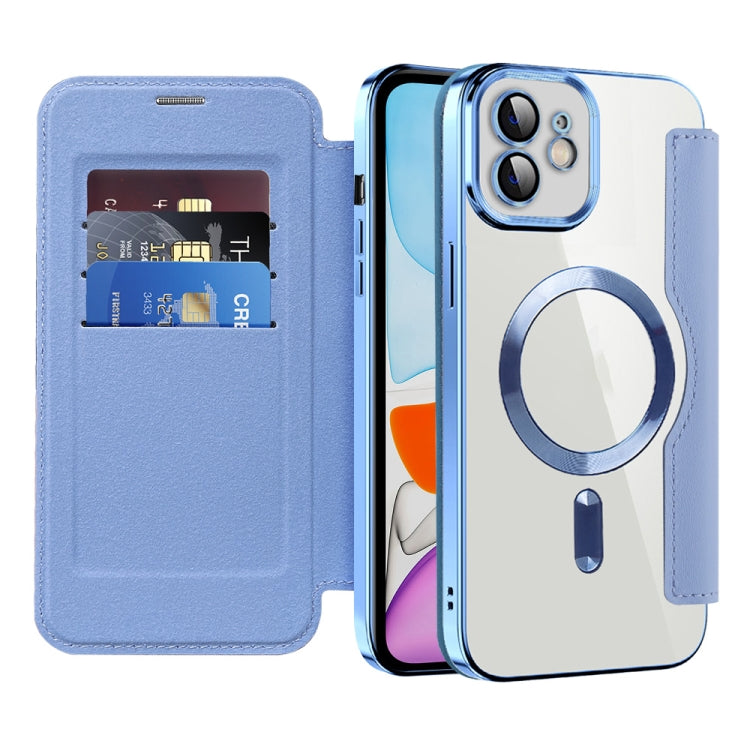 For iPhone 16 Shield Magsafe RFID Anti-theft Rhombus Leather Phone Case(Blue) - iPhone 16 Cases by PMC Jewellery | Online Shopping South Africa | PMC Jewellery | Buy Now Pay Later Mobicred