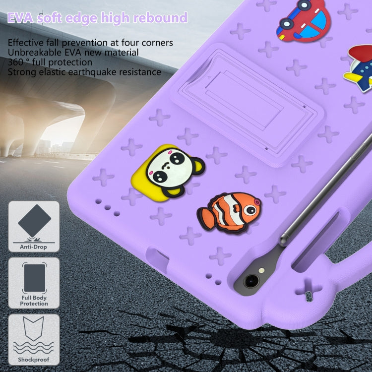 For Samsung Galaxy Tab S9 X710/X716B Handle Kickstand Children EVA Shockproof Tablet Case(Light Purple) - Galaxy Tab S9 Cases by PMC Jewellery | Online Shopping South Africa | PMC Jewellery | Buy Now Pay Later Mobicred