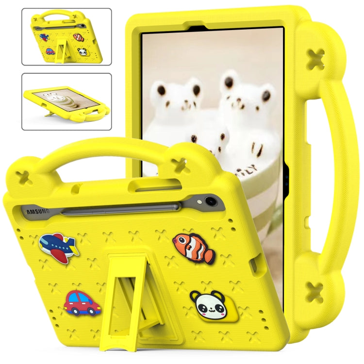 For Samsung Galaxy Tab S9 X710/X716B Handle Kickstand Children EVA Shockproof Tablet Case(Yellow) - Galaxy Tab S9 Cases by PMC Jewellery | Online Shopping South Africa | PMC Jewellery | Buy Now Pay Later Mobicred