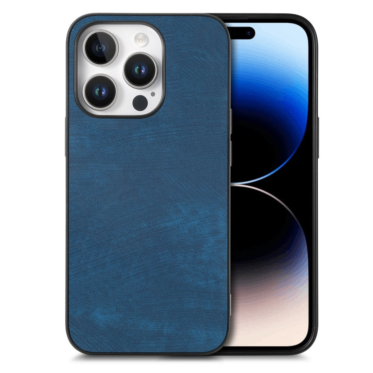 For iPhone 16 Pro Vintage Leather PC Back Cover Phone Case(Blue) - iPhone 16 Pro Cases by PMC Jewellery | Online Shopping South Africa | PMC Jewellery | Buy Now Pay Later Mobicred