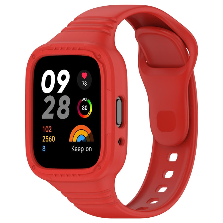 For Redmi Watch 3 Lite Integrated Fully Enclosed Silicone Watch Band(Red) - Watch Bands by PMC TechLife | Online Shopping South Africa | PMC TechLife | Buy Now Pay Later Mobicred