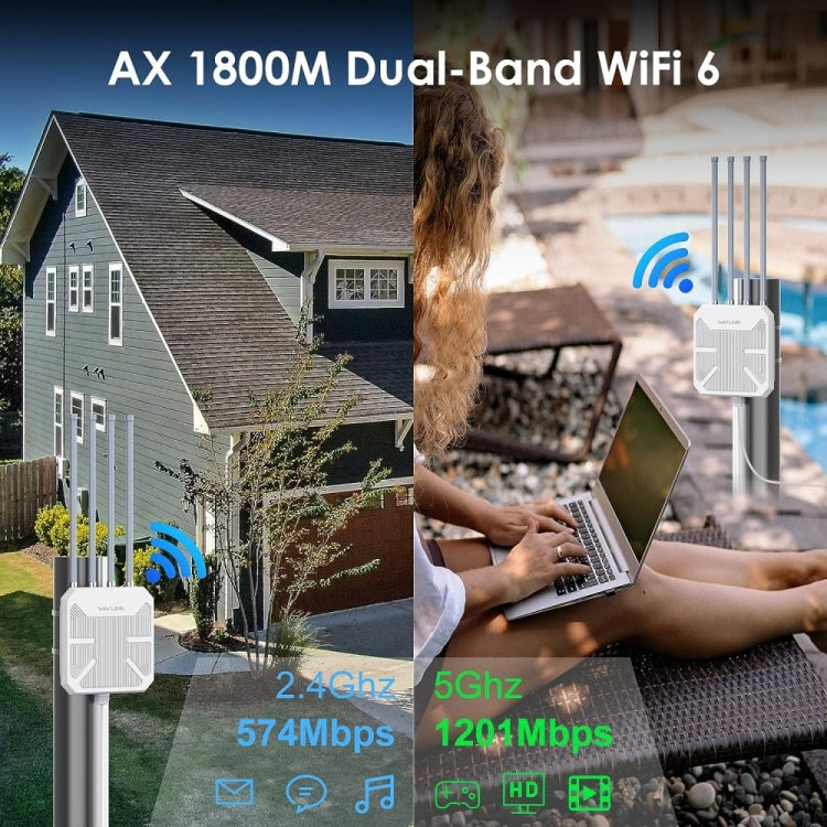 WAVLINK WN573HX1 WiFi 6 AX1800 IP67 Waterproof Outdoor Dual Band Wireless WiFi Routers, Plug:AU Plug - Wireless Routers by WAVLINK | Online Shopping South Africa | PMC Jewellery