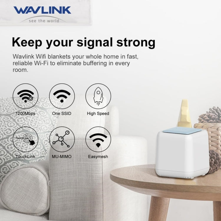 WAVLINK WN535M2 For Home Office 2pcs Mesh Wireless Router AC1200 Dual Band WiFi Signal Booster, Plug:AU Plug - Wireless Routers by WAVLINK | Online Shopping South Africa | PMC Jewellery | Buy Now Pay Later Mobicred