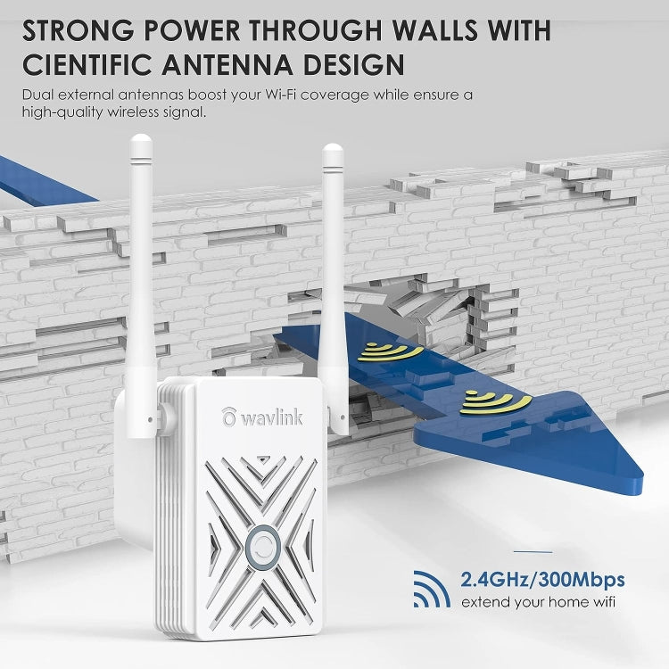 WAVLINK WN578W2 For Home Office N300 WiFi Wireless AP Repeater Signal Booster, Plug:UK Plug - Wireless Routers by WAVLINK | Online Shopping South Africa | PMC Jewellery | Buy Now Pay Later Mobicred