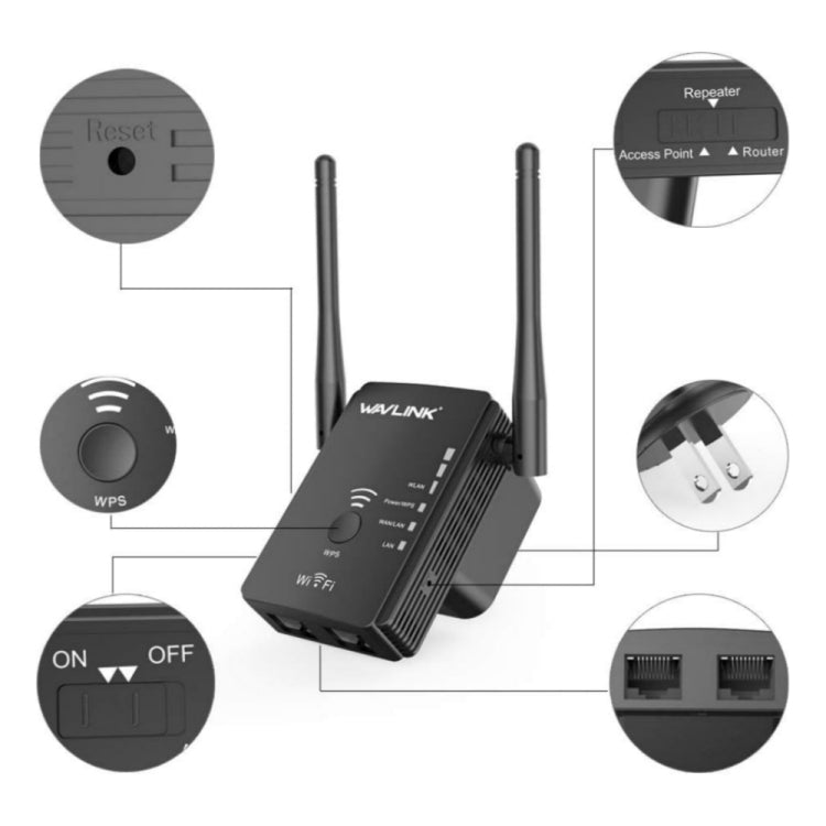 Wavlink WN578R2 With 2 External Antennas N300 Wireless AP/Range Extender/Router, Plug:EU Plug - Wireless Routers by WAVLINK | Online Shopping South Africa | PMC Jewellery | Buy Now Pay Later Mobicred