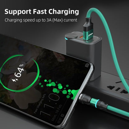 ENKAY 3 in 1 3A USB to Type-C / 8 Pin / Micro USB Magnetic 540 Degrees Rotating Fast Charging Cable, Length:1m(Green) - Charging Cable & Head by ENKAY | Online Shopping South Africa | PMC Jewellery | Buy Now Pay Later Mobicred