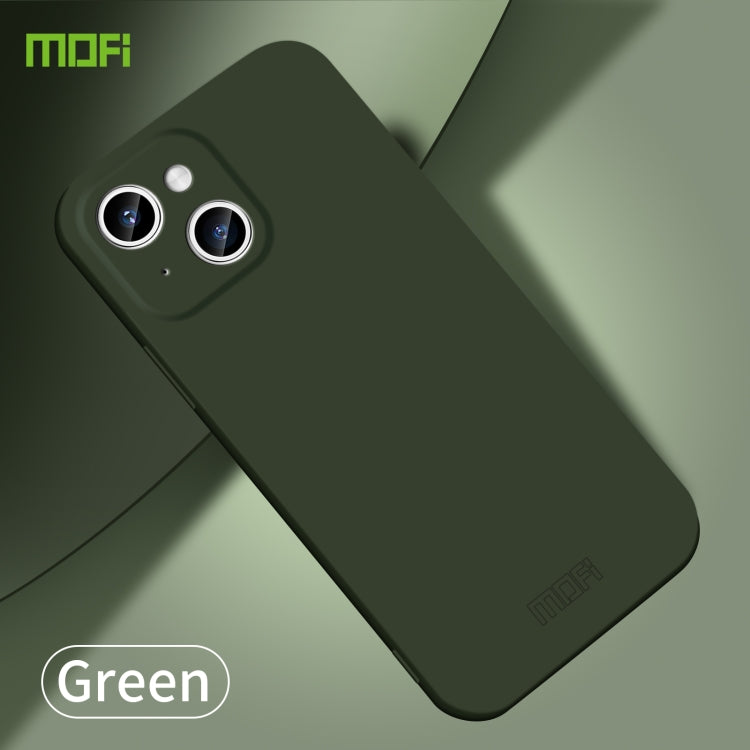 For iPhone 15 MOFI Qin Series Skin Feel All-inclusive Silicone Phone Case(Green) - iPhone 15 Cases by MOFI | Online Shopping South Africa | PMC Jewellery