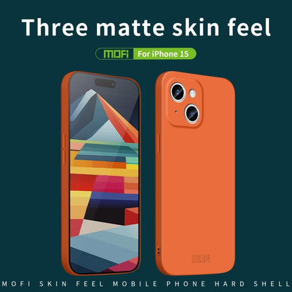 For iPhone 15 MOFI Qin Series Skin Feel All-inclusive Silicone Phone Case(Orange) - iPhone 15 Cases by MOFI | Online Shopping South Africa | PMC Jewellery