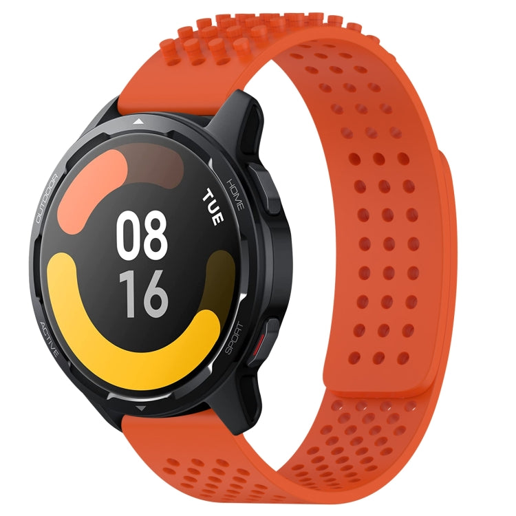 For Xiaomi Watch S1 Active 22mm Holes Breathable 3D Dots Silicone Watch Band(Orange) - Watch Bands by PMC Jewellery | Online Shopping South Africa | PMC Jewellery