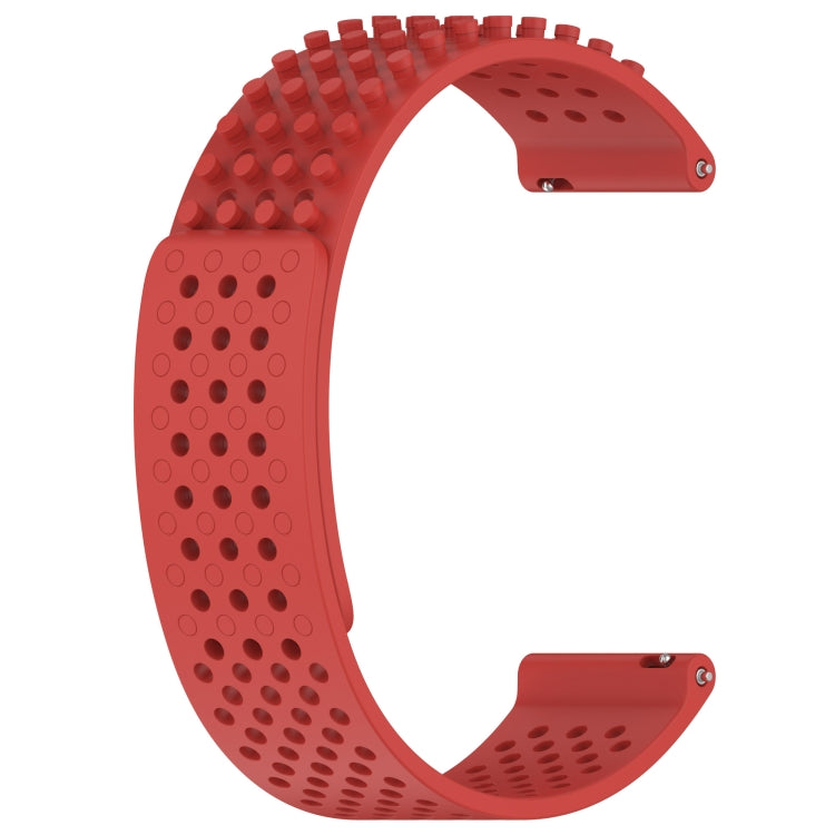 For Xiaomi MI Watch Color 2 22mm Holes Breathable 3D Dots Silicone Watch Band(Red) - Watch Bands by PMC Jewellery | Online Shopping South Africa | PMC Jewellery