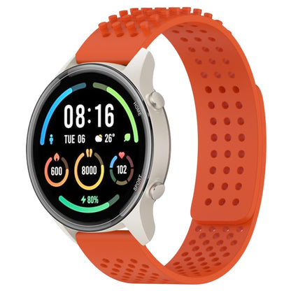 For Xiaomi MI Watch Sport 22mm Holes Breathable 3D Dots Silicone Watch Band(Orange) - Watch Bands by PMC Jewellery | Online Shopping South Africa | PMC Jewellery