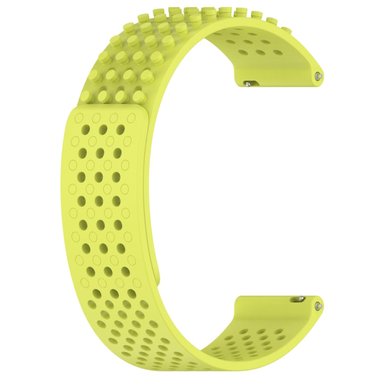 For Xiaomi Haylou GST LS09B 22mm Holes Breathable 3D Dots Silicone Watch Band(Lime Green) - Watch Bands by PMC Jewellery | Online Shopping South Africa | PMC Jewellery