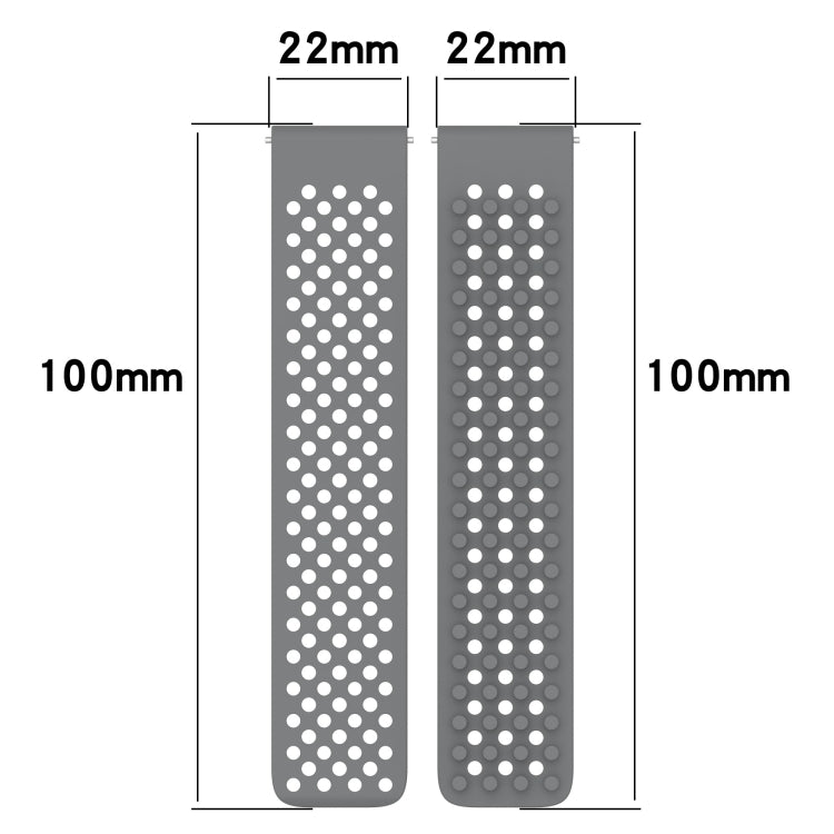 For Xiaomi Haylou RT LS05S 22mm Holes Breathable 3D Dots Silicone Watch Band(Grey) - Watch Bands by PMC Jewellery | Online Shopping South Africa | PMC Jewellery