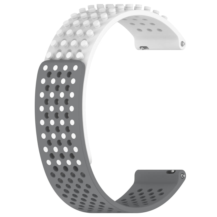 For Amazfit GTR 4 Pro 22mm Holes Breathable 3D Dots Silicone Watch Band(White+Grey) - Watch Bands by PMC Jewellery | Online Shopping South Africa | PMC Jewellery