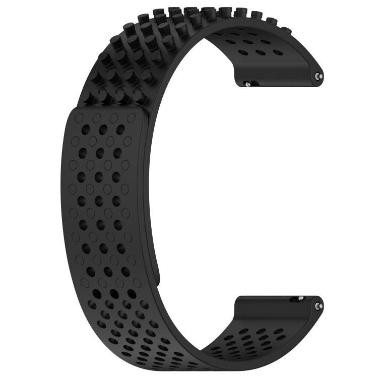 For Amazfit Bip 5 22mm Holes Breathable 3D Dots Silicone Watch Band(Black) - Watch Bands by PMC Jewellery | Online Shopping South Africa | PMC Jewellery