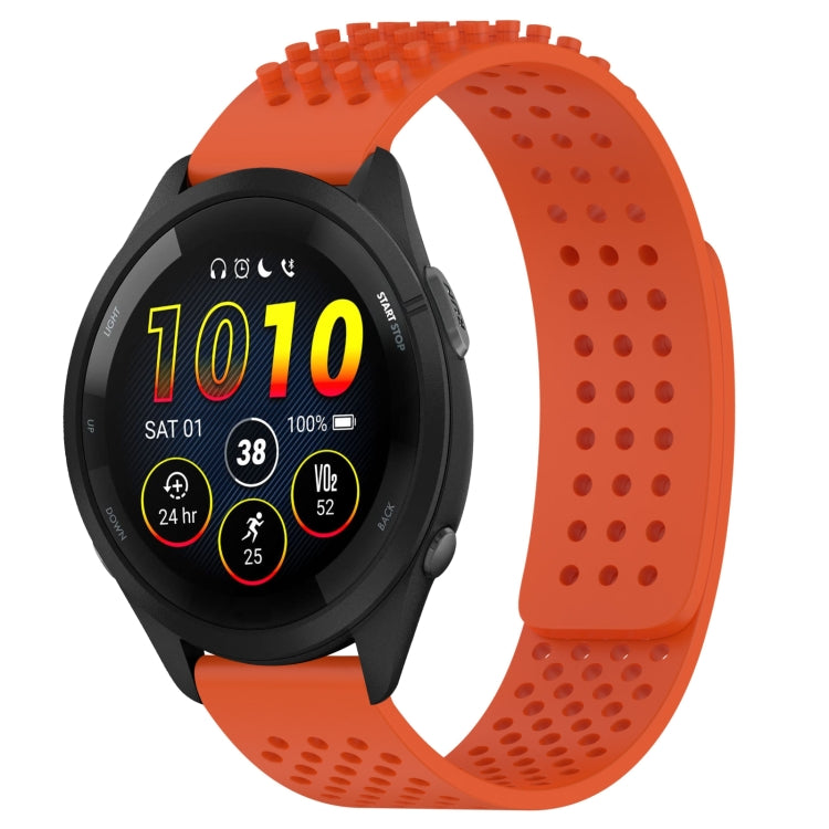 For Garmin Forerunner 265 22mm Holes Breathable 3D Dots Silicone Watch Band(Orange) - Watch Bands by PMC Jewellery | Online Shopping South Africa | PMC Jewellery