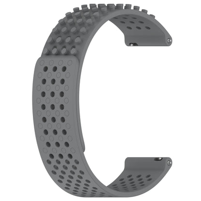 For Garmin Forerunner 255 Music 22mm Holes Breathable 3D Dots Silicone Watch Band(Grey) - Watch Bands by PMC Jewellery | Online Shopping South Africa | PMC Jewellery