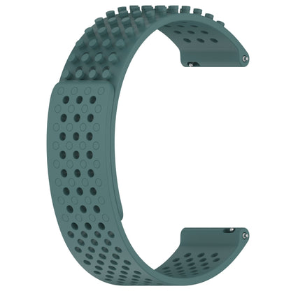 For Samsung Galaxy Watch3 45mm 22mm Holes Breathable 3D Dots Silicone Watch Band(Olive Green) - Watch Bands by PMC Jewellery | Online Shopping South Africa | PMC Jewellery