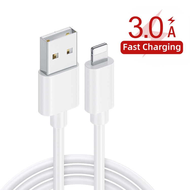 TE-005 QC3.0 18W USB Fast Charger with 1m 3A USB to 8 Pin Cable, US Plug(White) - free shipping - PMC Jewellery - Order now!