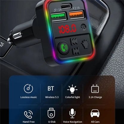 P18 Double USB Cigarette Lighter Bluetooth Car MP3 Music Player Hands-Free Calling Car Audio Device - Bluetooth Car Kits by PMC Jewellery | Online Shopping South Africa | PMC Jewellery | Buy Now Pay Later Mobicred