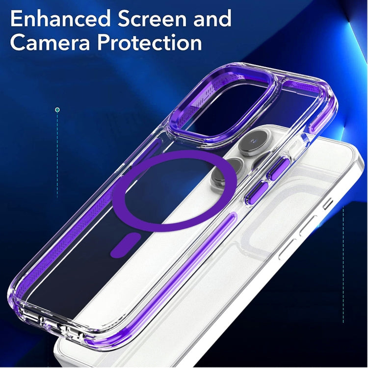 For iPhone 15 Pro Dual-color MagSafe TPU Hybrid Clear PC Shockproof Phone Case(Black) - iPhone 15 Pro Cases by PMC Jewellery | Online Shopping South Africa | PMC Jewellery