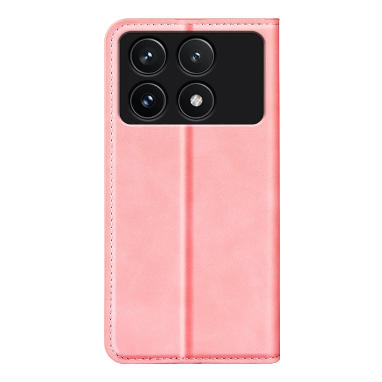 For Xiaomi Redmi K70 Retro-skin Magnetic Suction Leather Phone Case(Pink) - K70 Cases by PMC Jewellery | Online Shopping South Africa | PMC Jewellery | Buy Now Pay Later Mobicred