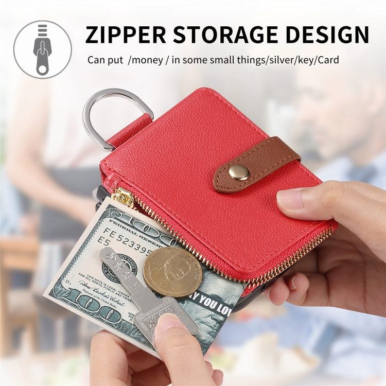 For OPPO Find N3 Flip Vertical Flip Zipper Wallet Ring Leather Phone Case(Red) - Find N3 Flip Cases by PMC TechLife | Online Shopping South Africa | PMC TechLife