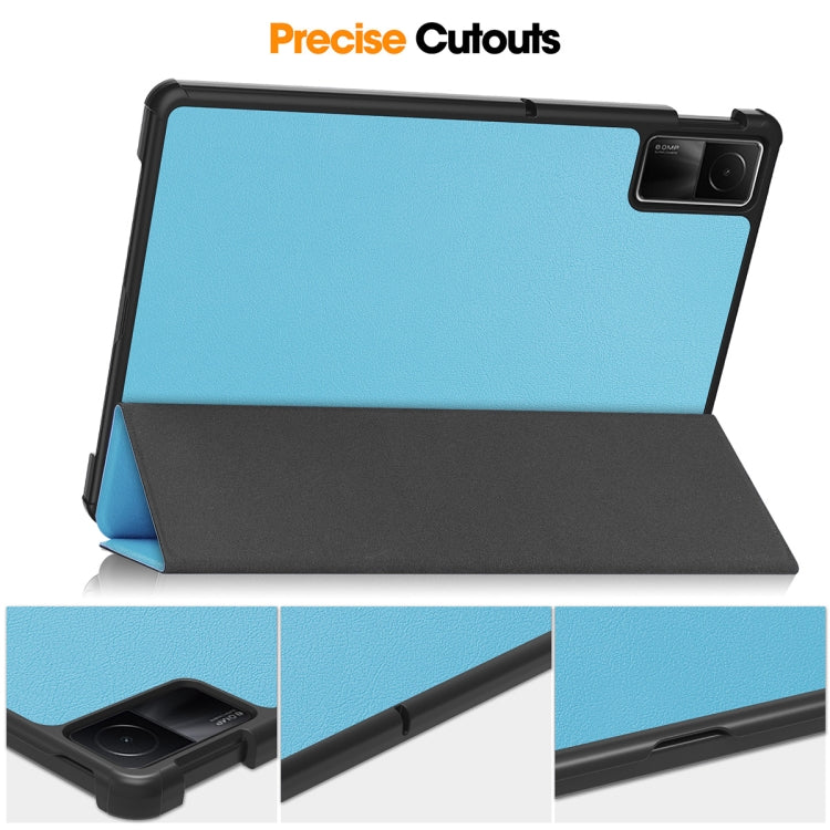 For Redmi Pad SE 11.0 ENKAY Tri-fold Custer Texture Leather Smart Tablet Case(Purple) - free shipping - PMc TechLife - Order now!