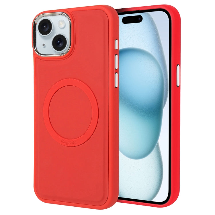 For iPhone 15 Plus Imitation Liquid Skin Feel Plating Magsafe Phone Case(Red) - iPhone 15 Plus Cases by PMC Jewellery | Online Shopping South Africa | PMC Jewellery