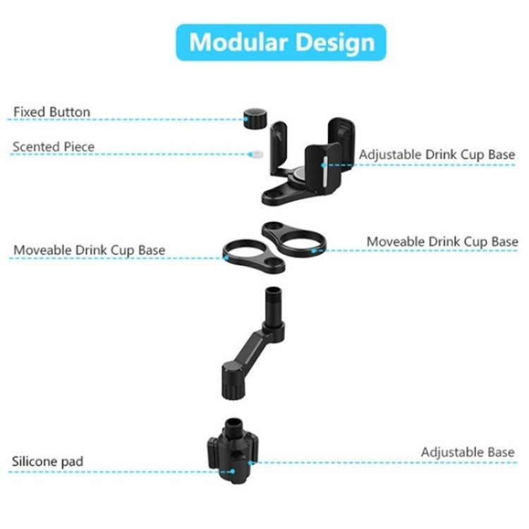 D03 For Drink Bottle Snack Car Cup Holder Expander Adjustable Dual Round Car Cup Holder - Car Drink Holders by PMC Jewellery | Online Shopping South Africa | PMC Jewellery | Buy Now Pay Later Mobicred