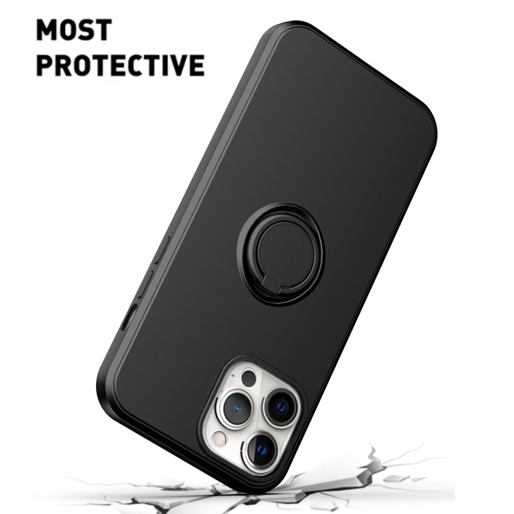 For iPhone 15 Pro Max Ring Kickstand Silicone Phone Case(Dark Blue) - iPhone 15 Pro Max Cases by PMC TechLife | Online Shopping South Africa | PMC TechLife