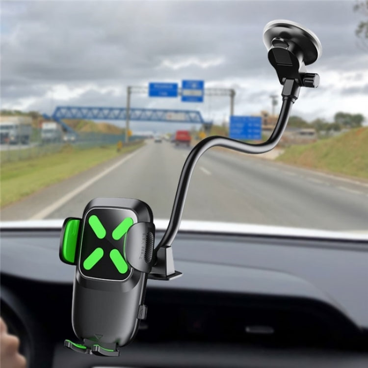 X034 Universal Truck Bus Dashboard Flexible Adjustable Windshield Suction Cup Car Phone Holder(Green) - Car Holders by PMC Jewellery | Online Shopping South Africa | PMC Jewellery | Buy Now Pay Later Mobicred