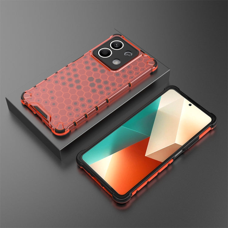 For Redmi Note 13 Shockproof Honeycomb Phone Case(Red) - Note 13 Cases by PMC Jewellery | Online Shopping South Africa | PMC Jewellery | Buy Now Pay Later Mobicred