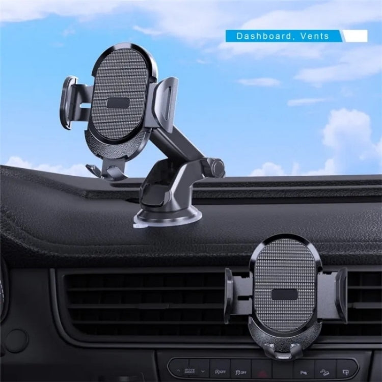 D33 With Air Vent Clip Suction Cup Base Gravity Sensing Car Phone Holder Bracket(Black) - Car Holders by PMC Jewellery | Online Shopping South Africa | PMC Jewellery | Buy Now Pay Later Mobicred