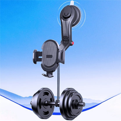 ES33 Car Mobile Phone Holder Bracket Carbon Fiber 360 Degree Rotation Suction Cup Mount(Black) - Car Holders by PMC Jewellery | Online Shopping South Africa | PMC Jewellery | Buy Now Pay Later Mobicred