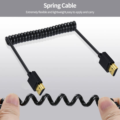 JUNSUNMAY 4K 60Hz HDMI Male to Male HDMI 2.0V Elbow Head Spring Cable, Length:1.2m(Straight) - Cable by JUNSUNMAY | Online Shopping South Africa | PMC Jewellery | Buy Now Pay Later Mobicred