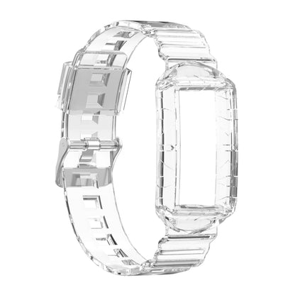 For Fitbit Charge 6 / 5 / 4 / 3 Armor Integrated TPU Watch Band(Transparent) - Watch Bands by PMC Jewellery | Online Shopping South Africa | PMC Jewellery | Buy Now Pay Later Mobicred