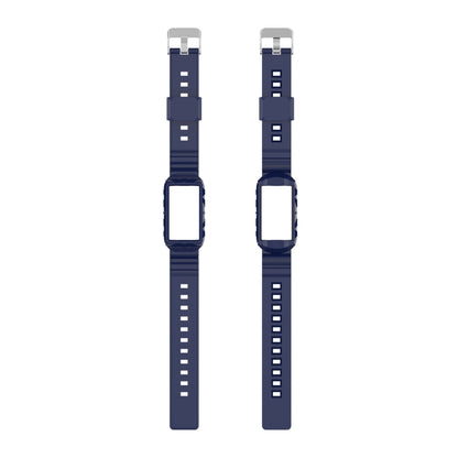 For Fitbit Charge 6 / 5 / 4 / 3 Armor Integrated TPU Watch Band(Navy Blue) - Watch Bands by PMC Jewellery | Online Shopping South Africa | PMC Jewellery | Buy Now Pay Later Mobicred